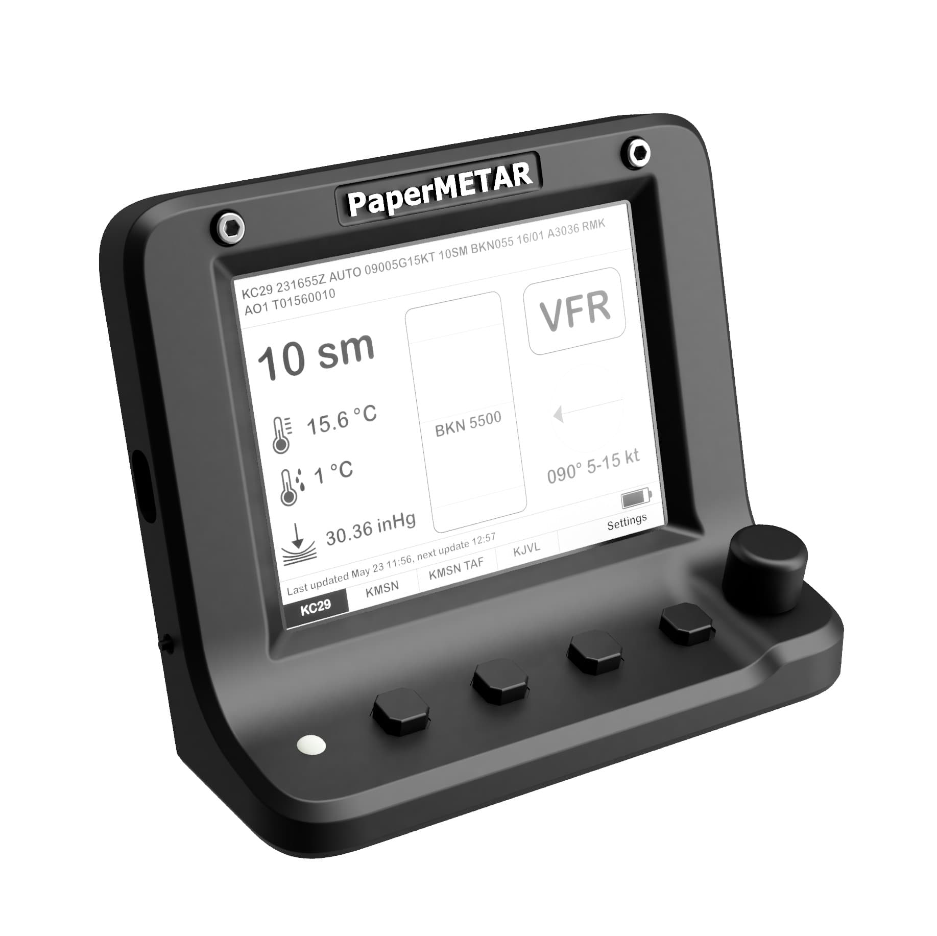 PaperMETAR perspective view showing sleek design